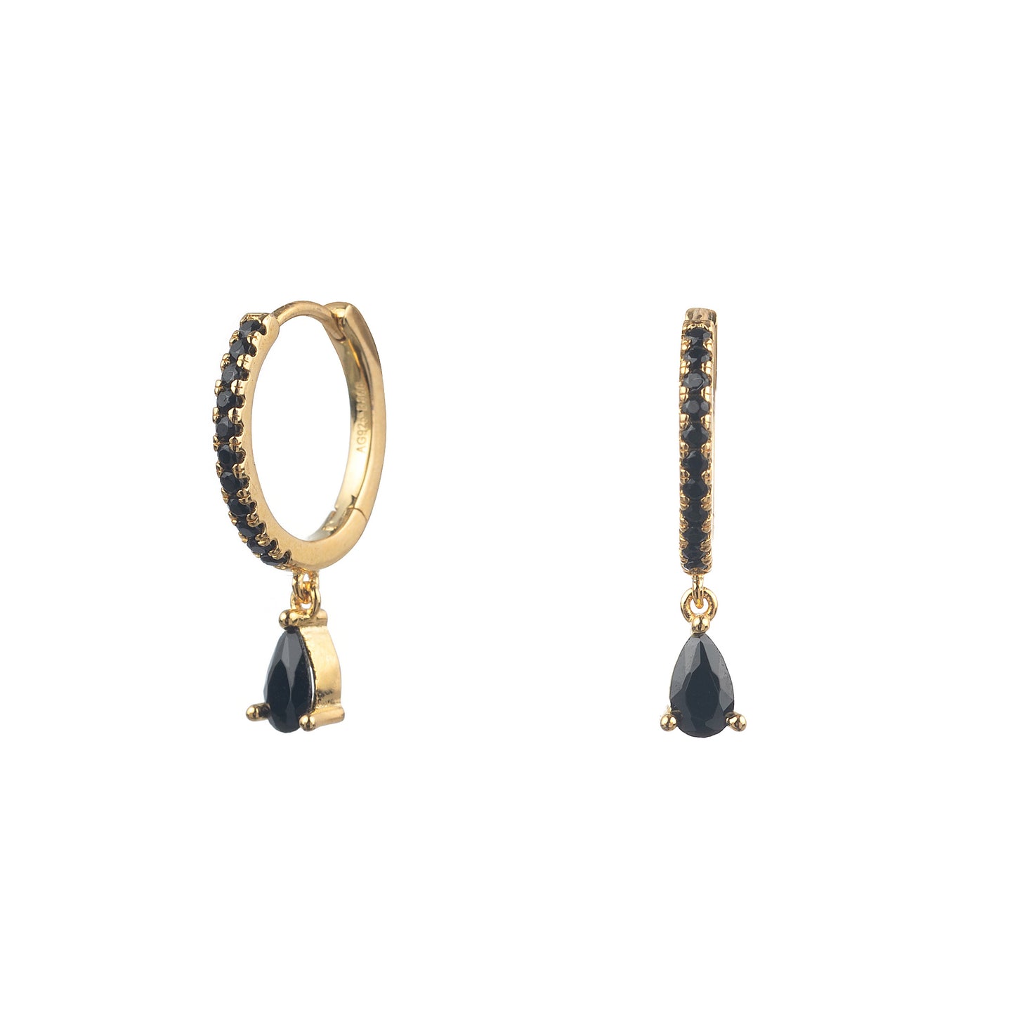 PENDIENTES BLACK CANNES GOLD