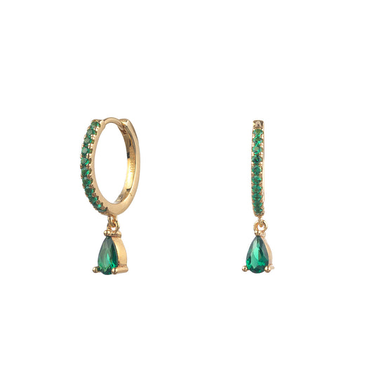 PENDIENTES GREEN CANNES GOLD