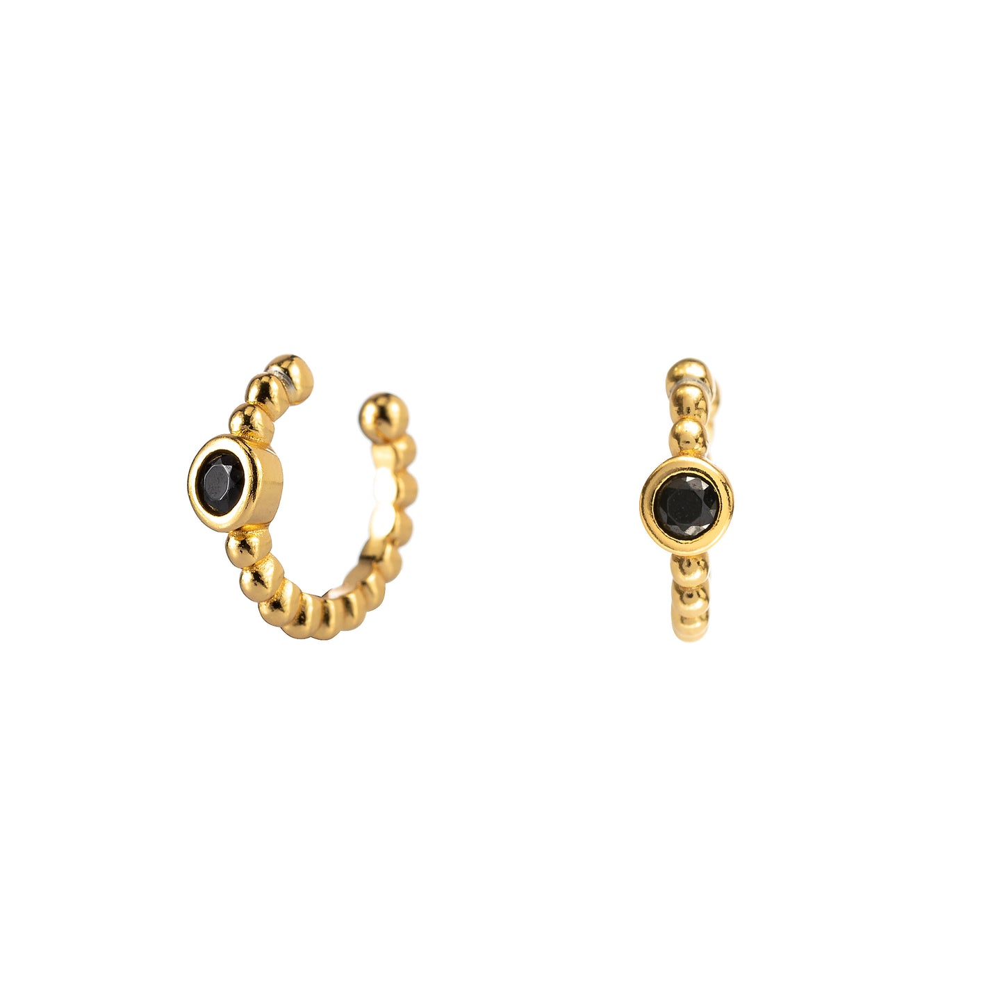 EAR CUFF BLACK BALKH GOLD