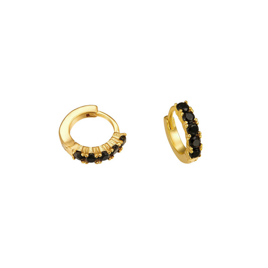 PENDIENTES BLACK PIA GOLD