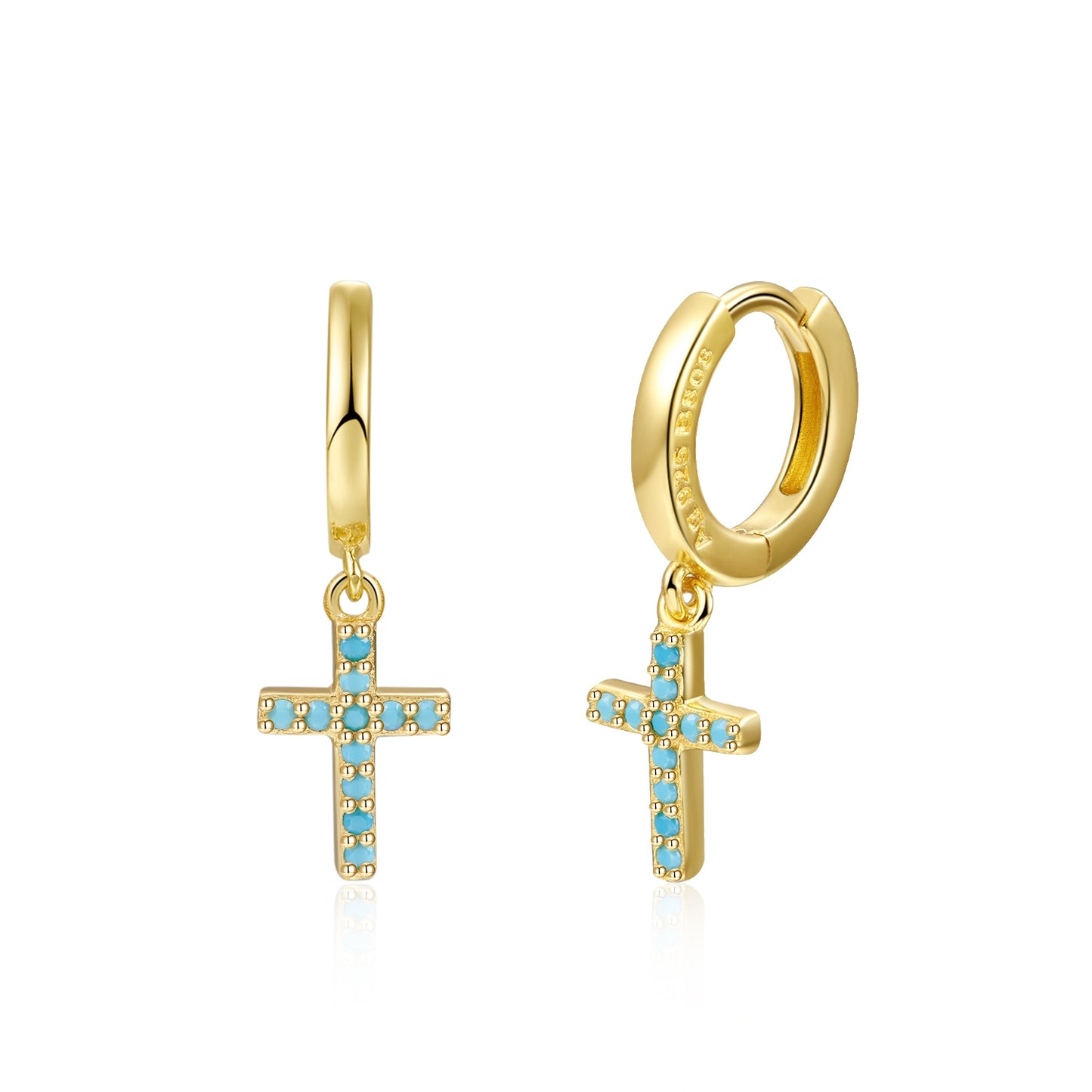 PENDIENTES TURQUOISE CROSS