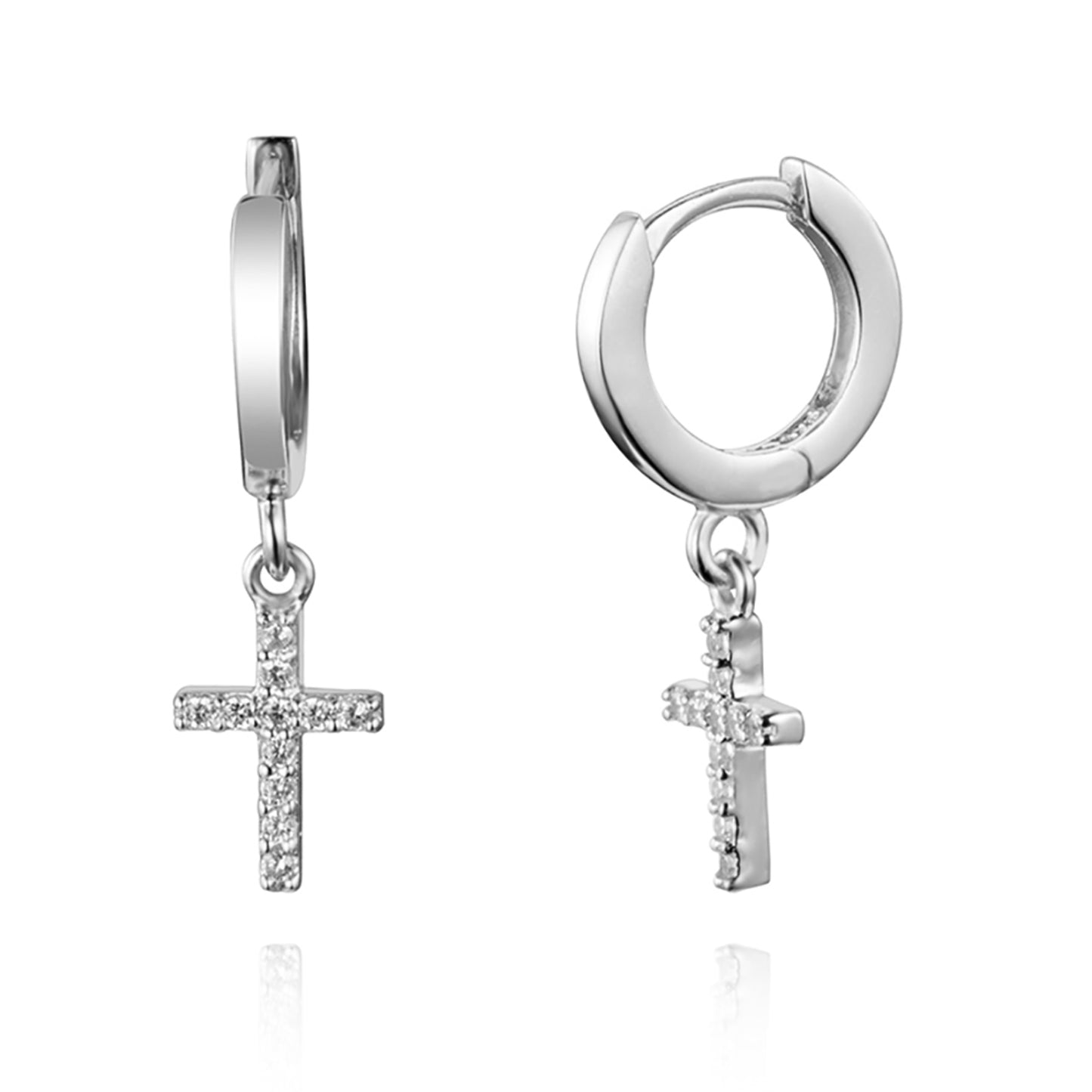 PENDIENTES CROSS SILVER